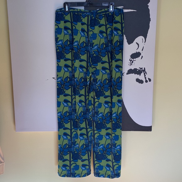 Colourful Brooks Brothers Wide-Leg Drawstring Pants - Size M - Picture 3 of 9